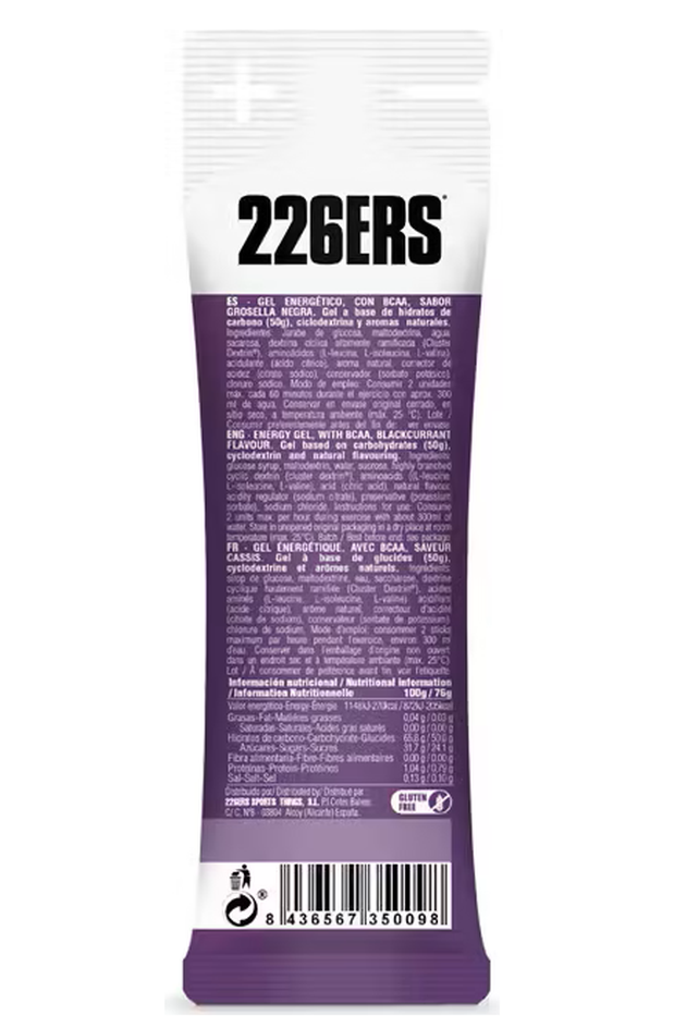 226ERS High Energy Gel Groselha com BCAA – Energia e Recuperação