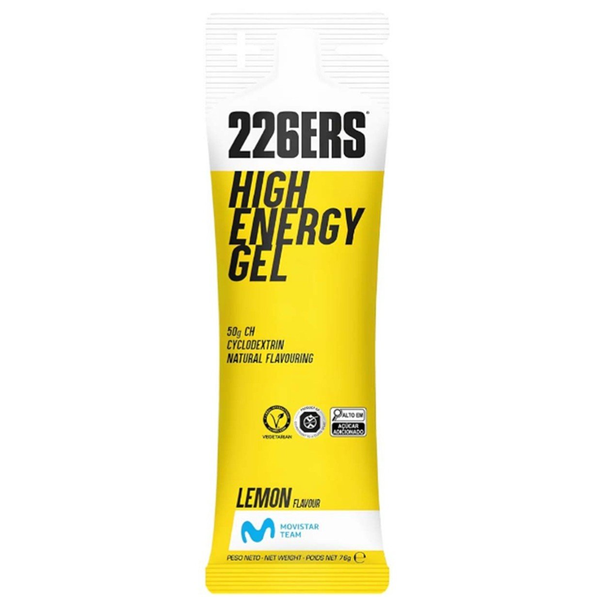 Kit com 24 Sachês 226ERS High Energy Gel 76g Limão – Suplemento de