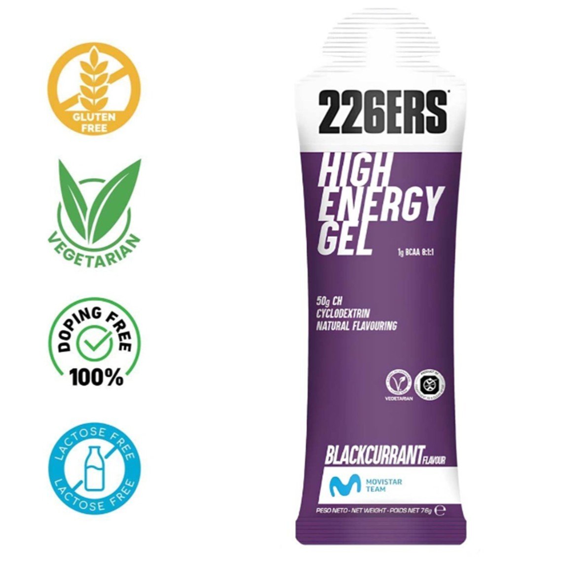 226ERS High Energy Gel Groselha com BCAA – Energia e Recuperação