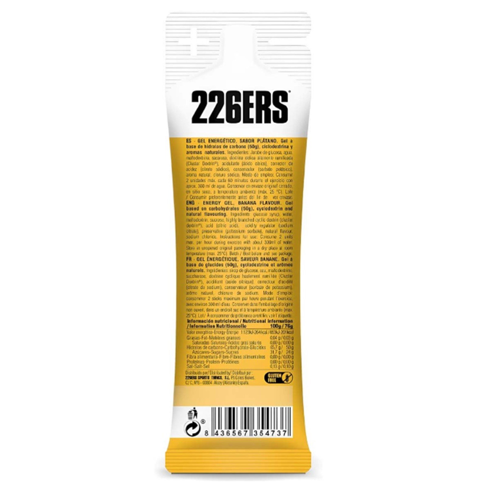 Kit com 10 Sachês 226ERS High Energy Gel Banana – Energia Gradual