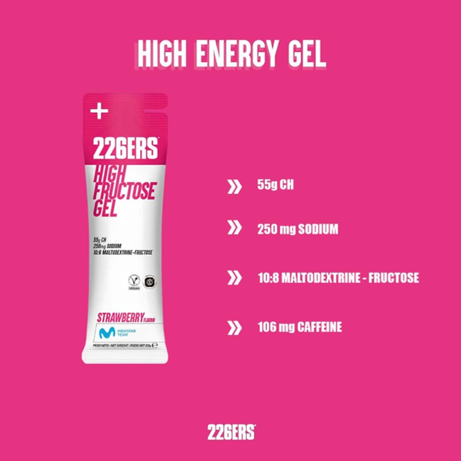 Gel de Carboidrato Gel 226ERS High Fructose 80 Gramas - Morango