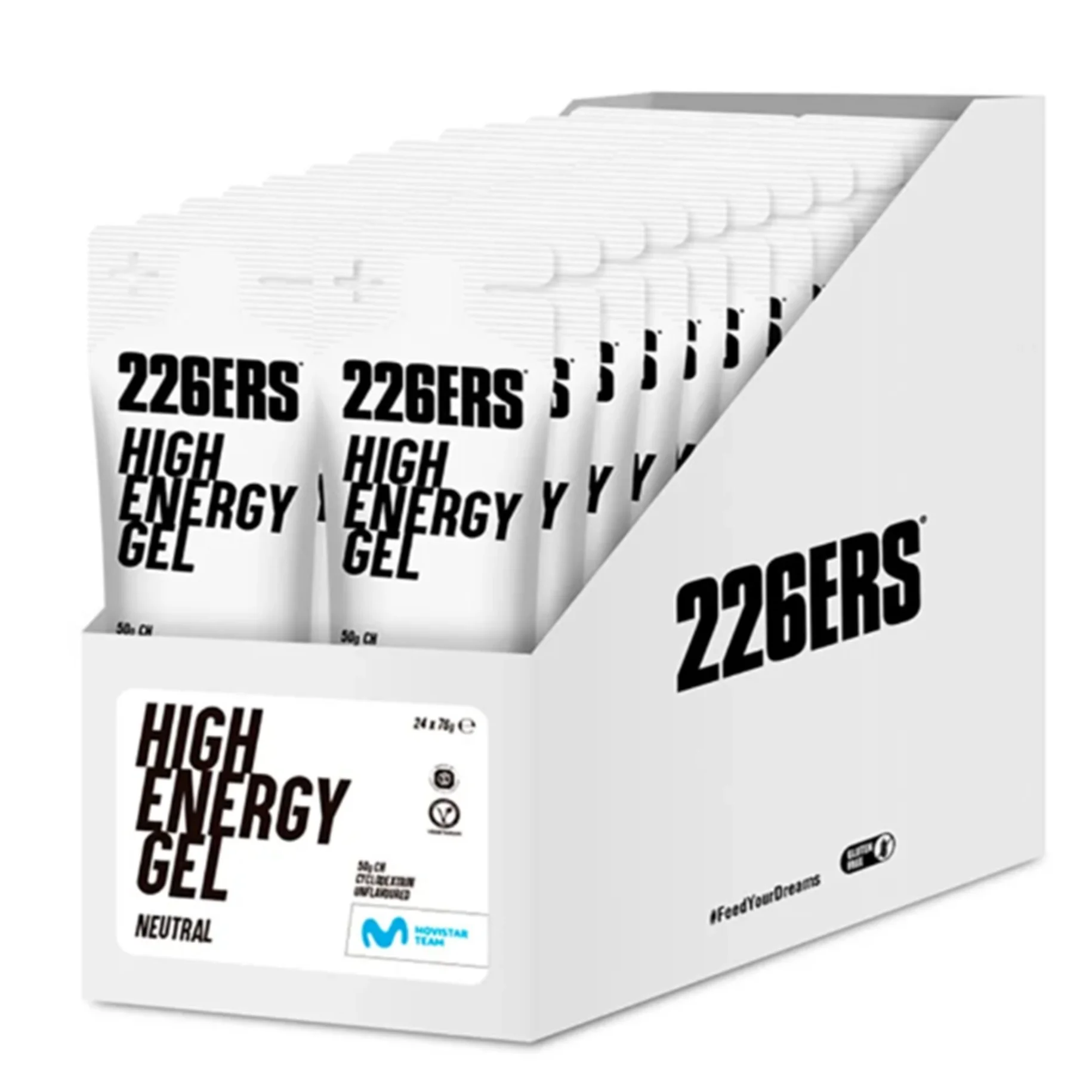 Kit com 24 Sachês 226ERS High Energy Gel 76g - Sabor Neutral
