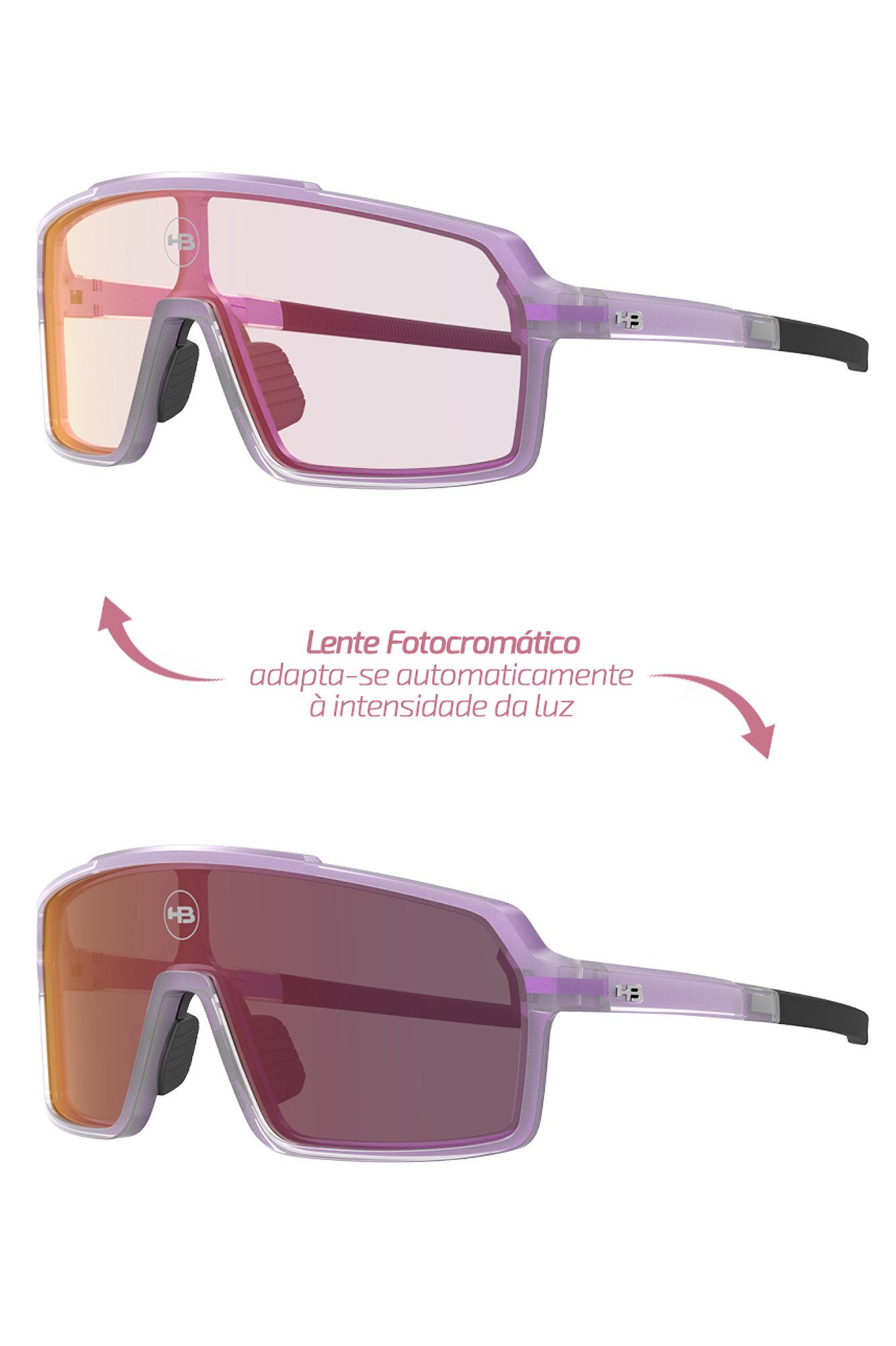 HB 01 03 04 05 ハイパービルダー Óculos Ciclismo HB Grinder Pearl Violet Photo Red Zeiss
