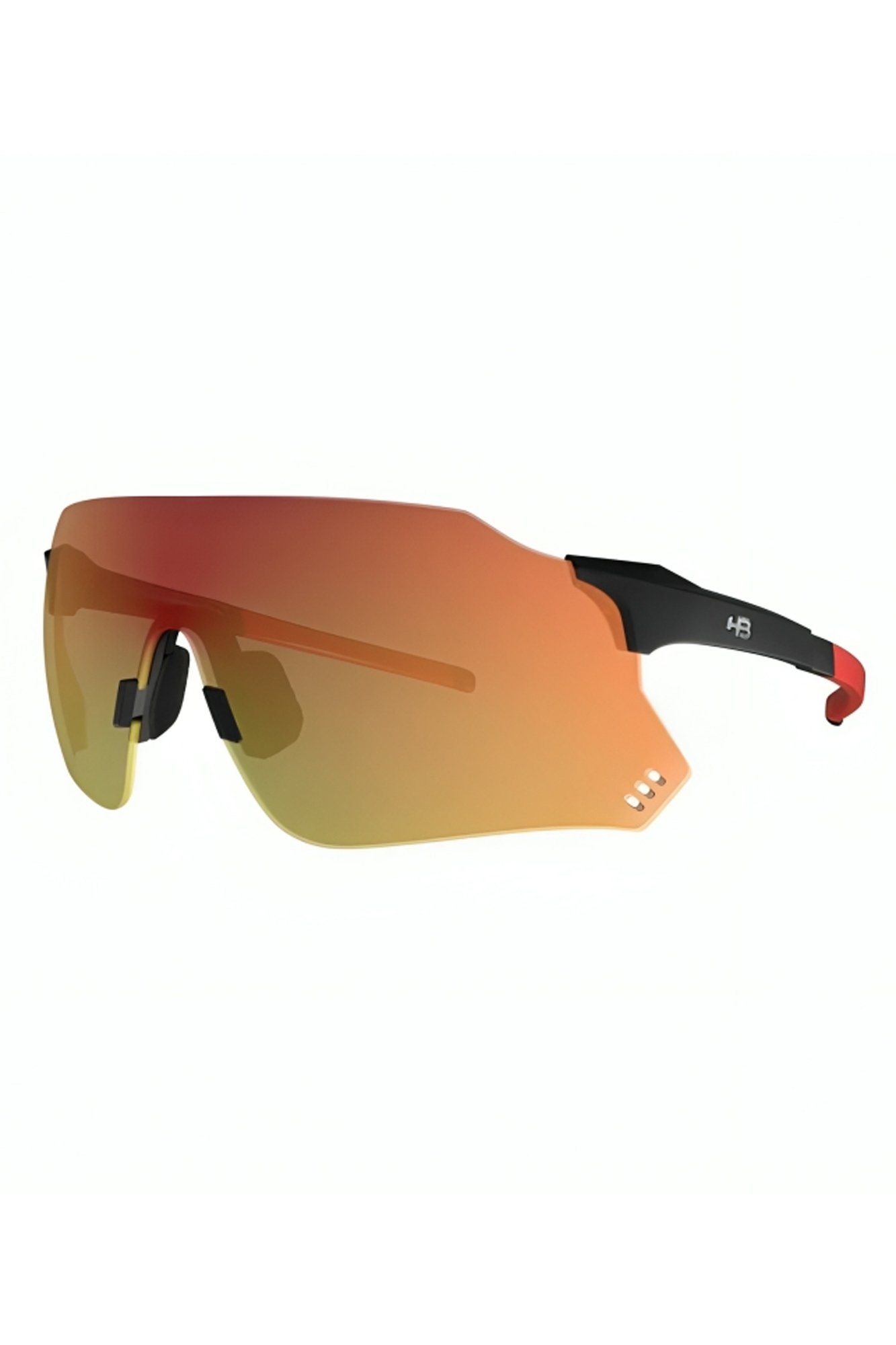YA−MAN IB-41B Óculos de Ciclismo HB Quad X 2.0 Preto e Vermelho Espelhado