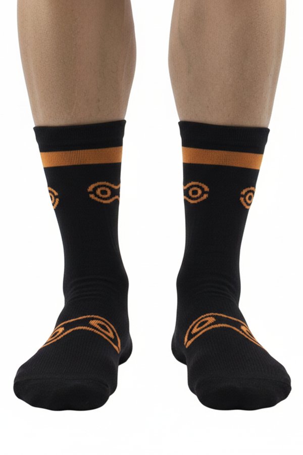 meia marcio may sports black and orange 1