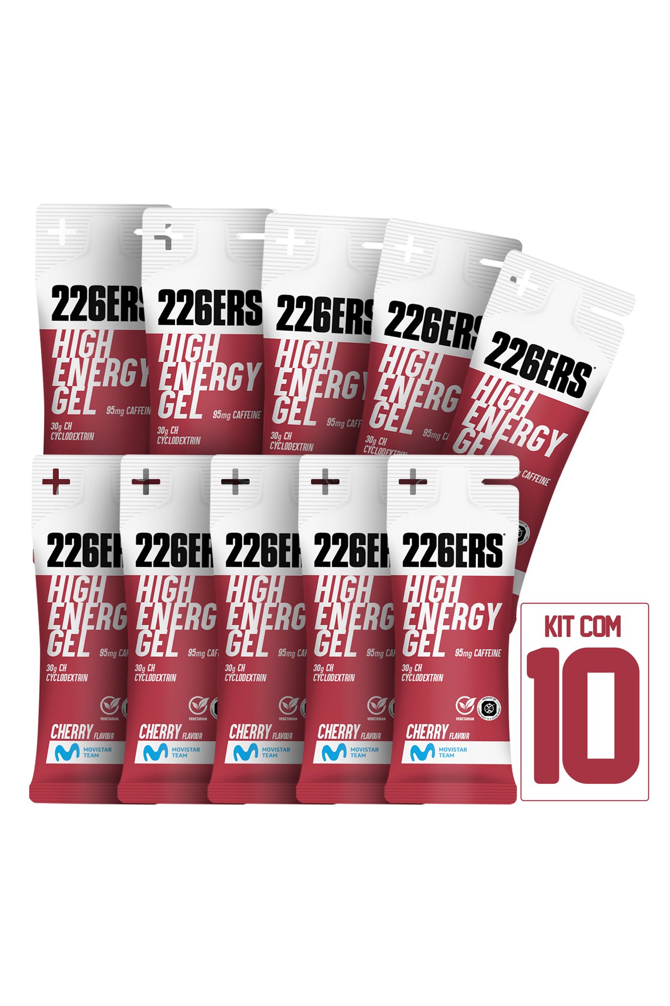 Kit 10 Sachês Gel 226ERS High Energy - Cafeína ou Salty