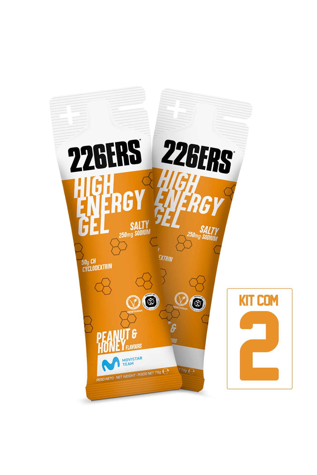 226ERS High Energy Gel Laranja com BCAA – Energia e Suporte