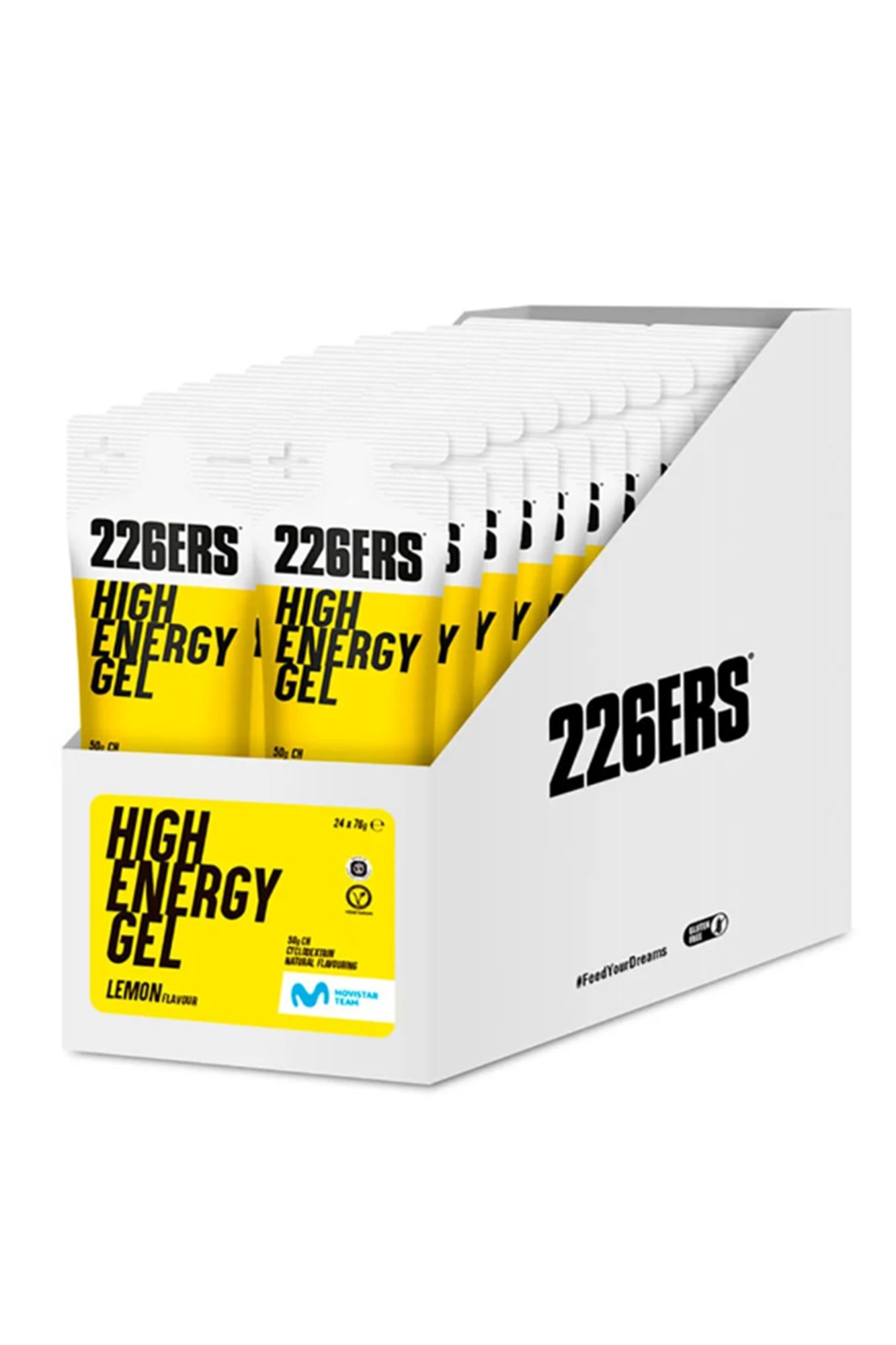 Kit com 24 Sachês 226ERS High Energy Gel 76g Limão – Suplemento de